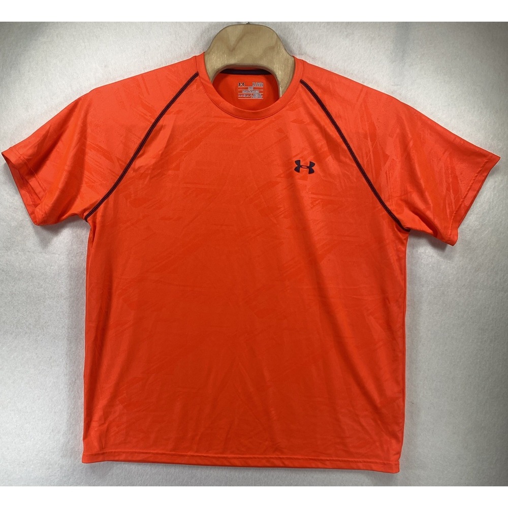 Under Armour Men's Heathered Orange Short-Sleeve XL Loose C110